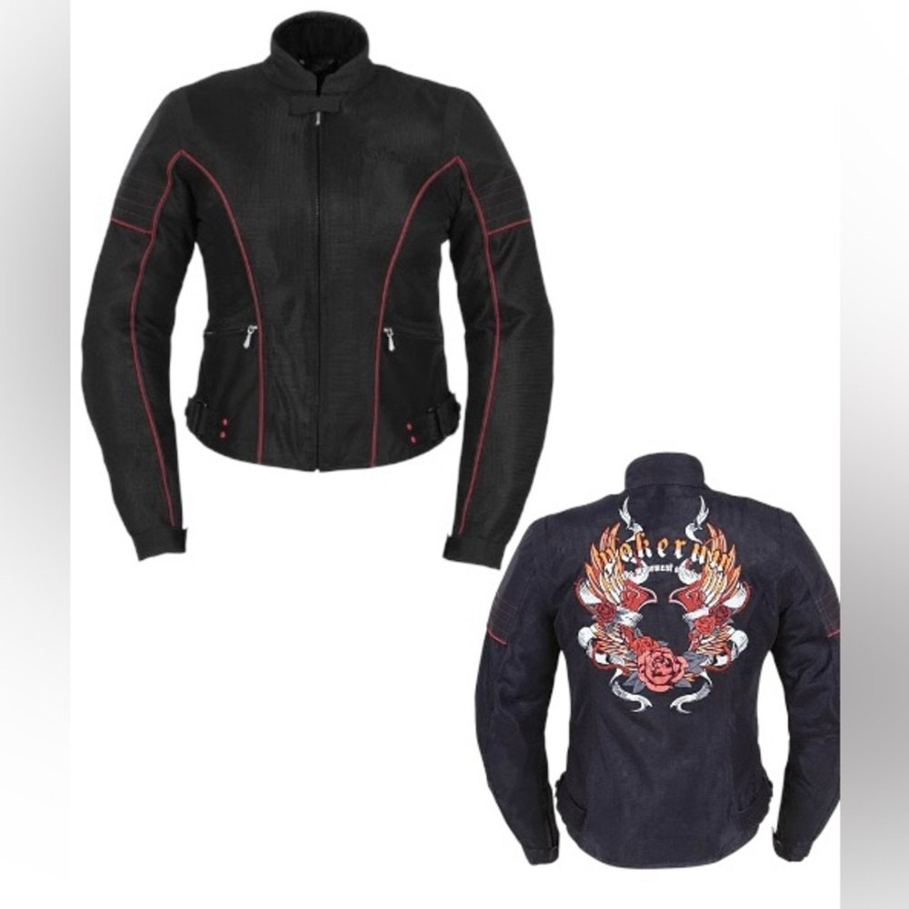 Poker Run Miya Womens Jacket Black/Red